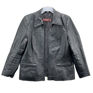 Phase 2 Genuine Leather Jacket Men XL Insulate Moto Biker Retro Boxy 90s Classic